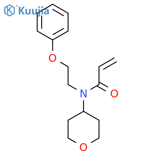 N-(oxan-4-yl)-N-(2-phenoxyethyl)prop-2-enamide structure
