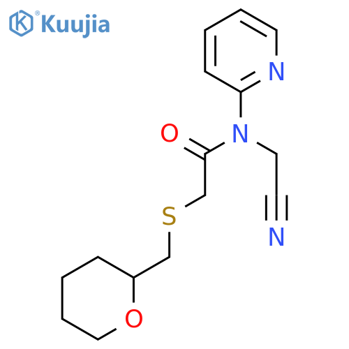 N-(cyanomethyl)-2-{[(oxan-2-yl)methyl]sulfanyl}-N-(pyridin-2-yl)acetamide structure