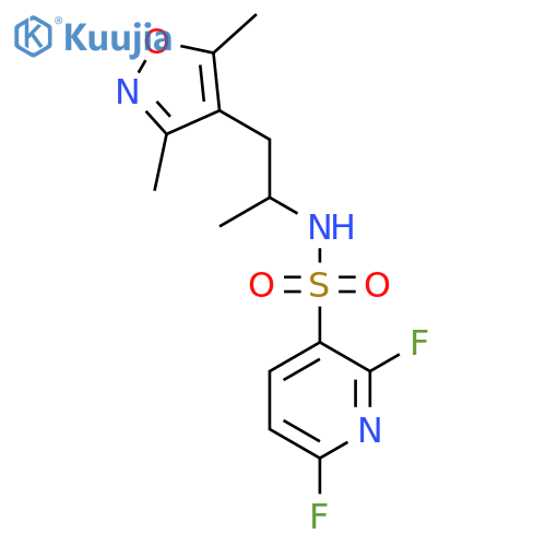 N-[1-(3,5-dimethyl-1,2-oxazol-4-yl)propan-2-yl]-2,6-difluoropyridine-3-sulfonamide structure