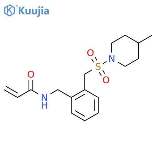 N-[(2-{[(4-methylpiperidin-1-yl)sulfonyl]methyl}phenyl)methyl]prop-2-enamide structure