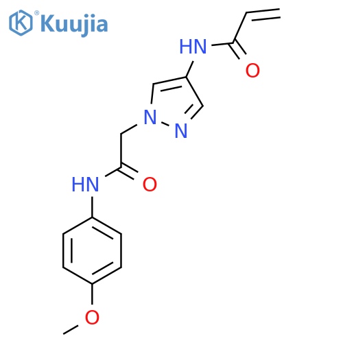 N-(1-{[(4-methoxyphenyl)carbamoyl]methyl}-1H-pyrazol-4-yl)prop-2-enamide structure