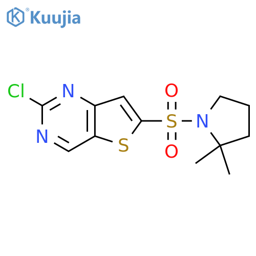 1-({2-chlorothieno3,2-dpyrimidin-6-yl}sulfonyl)-2,2-dimethylpyrrolidine structure