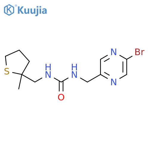 1-[(5-Bromopyrazin-2-yl)methyl]-3-[(2-methylthiolan-2-yl)methyl]urea structure