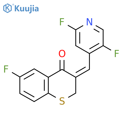 3-[(2,5-difluoropyridin-4-yl)methylidene]-6-fluoro-3,4-dihydro-2H-1-benzothiopyran-4-one structure