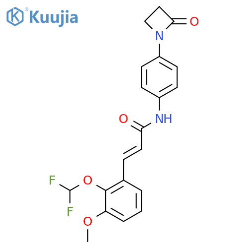 3-[2-(difluoromethoxy)-3-methoxyphenyl]-N-[4-(2-oxoazetidin-1-yl)phenyl]prop-2-enamide structure