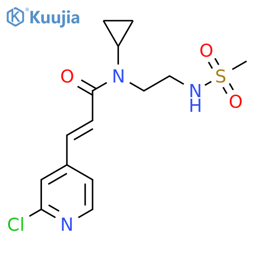 3-(2-chloropyridin-4-yl)-N-cyclopropyl-N-(2-methanesulfonamidoethyl)prop-2-enamide structure