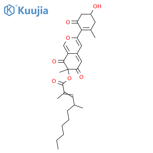 Cohaerin B; 7-O-(2,4S-Dimethyl-2E-decenoyl) analogue structure