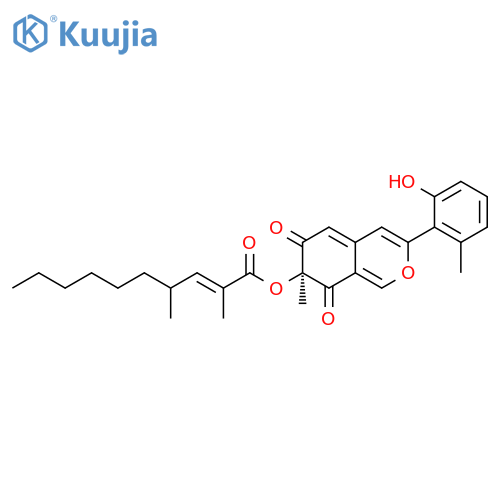 2-Decenoic acid, 2,4-dimethyl-, (7S)-7,8-dihydro-3-(2-hydroxy-6-methylphenyl)-7-methyl-6,8-dioxo-6H-2-benzopyran-7-yl ester, (2E)- structure
