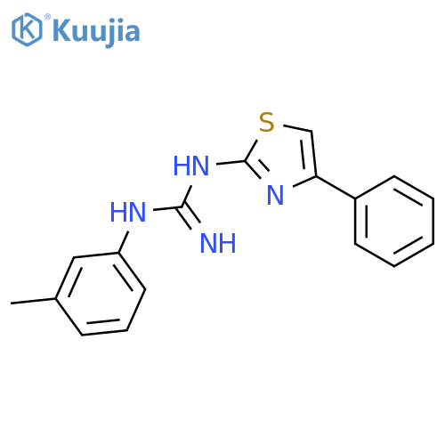Guanidine, N-(3-methylphenyl)-N'-(4-phenyl-2-thiazolyl)- structure