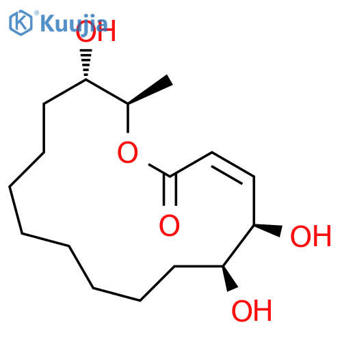 5R,6S,15S-trihydroxy-16R-methyl-oxacyclohexadec-3E-en-2-one structure