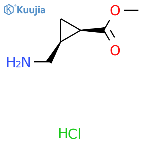 methyl (1R,2S)-2-(aminomethyl)cyclopropane-1-carboxylate hydrochloride structure