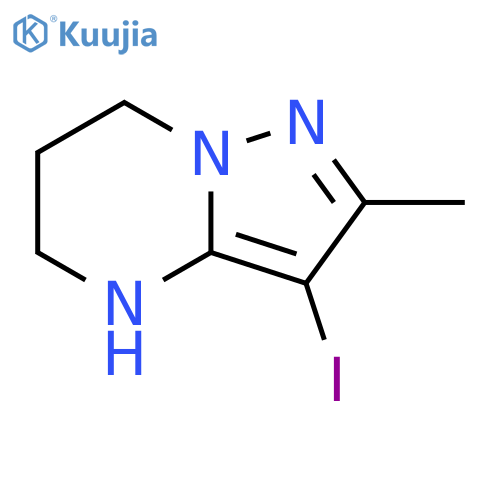 Pyrazolo[1,5-a]pyrimidine, 4,5,6,7-tetrahydro-3-iodo-2-methyl- structure
