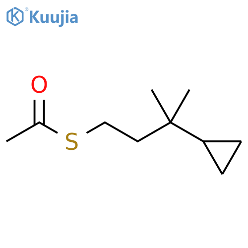 1-[(3-cyclopropyl-3-methylbutyl)sulfanyl]ethan-1-one structure