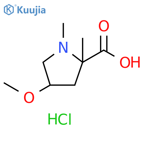 4-methoxy-1,2-dimethylpyrrolidine-2-carboxylic acid hydrochloride structure