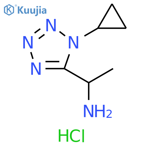 1-(1-cyclopropyl-1H-1,2,3,4-tetrazol-5-yl)ethan-1-amine hydrochloride structure