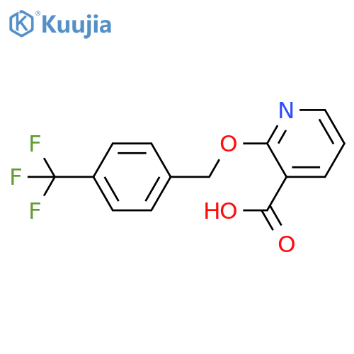 2-{4-(trifluoromethyl)phenylmethoxy}pyridine-3-carboxylic acid structure