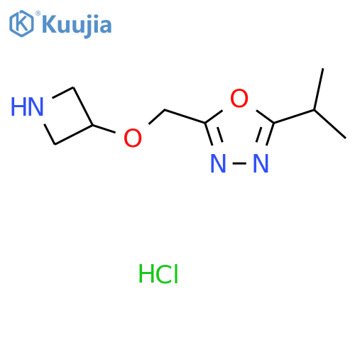 2-(azetidin-3-yloxy)methyl-5-(propan-2-yl)-1,3,4-oxadiazole hydrochloride structure