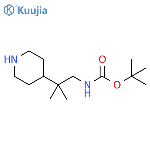 tert-butyl N-[2-methyl-2-(piperidin-4-yl)propyl]carbamate structure