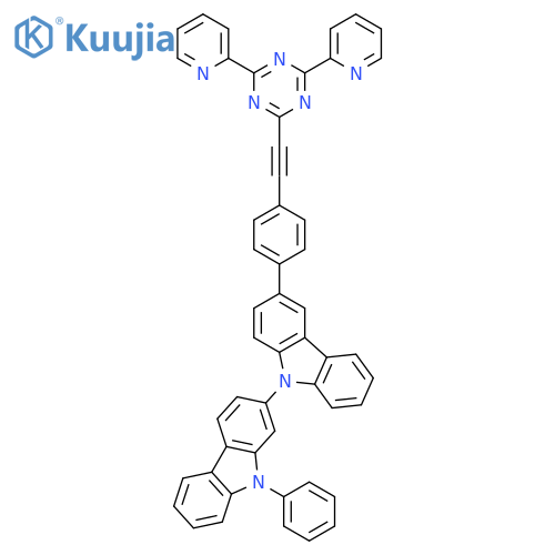 2,9'-Bi-9H-carbazole, 3'-[4-[2-(4,6-di-2-pyridinyl-1,3,5-triazin-2-yl)ethynyl]phenyl]-9-phenyl- structure