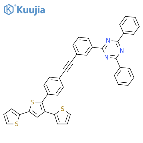 1,3,5-Triazine, 2,4-diphenyl-6-[3-[2-(4-[2,2':4',2''-terthiophen]-5'-ylphenyl)ethynyl]phenyl]- structure