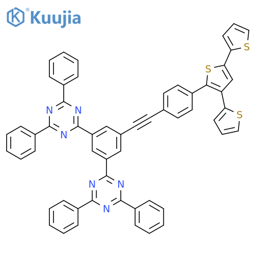 1,3,5-Triazine, 2,2'-[5-[2-(4-[2,2':4',2''-terthiophen]-5'-ylphenyl)ethynyl]-1,3-phenylene]bis[4,6-diphenyl- structure