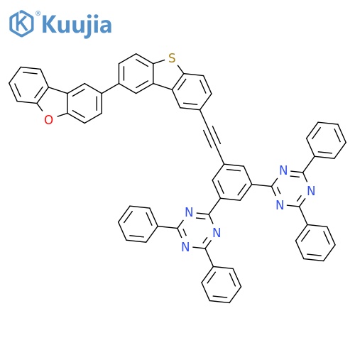 1,3,5-Triazine, 2,2'-[5-[2-[8-(2-dibenzofuranyl)-2-dibenzothienyl]ethynyl]-1,3-phenylene]bis[4,6-diphenyl- structure