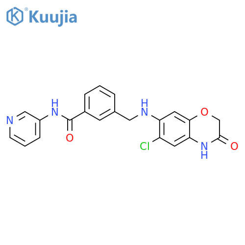 3-{(6-chloro-3-oxo-3,4-dihydro-2H-1,4-benzoxazin-7-yl)aminomethyl}-N-(pyridin-3-yl)benzamide structure