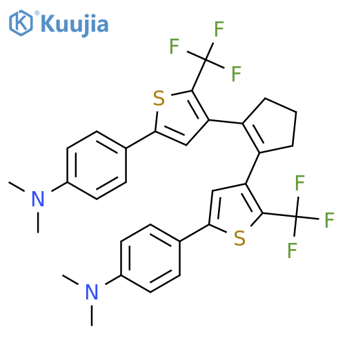 Benzenamine, 4,4'-[1-cyclopentene-1,2-diylbis[5-(trifluoromethyl)-4,2-thiophenediyl]]bis[N,N-dimethyl- structure