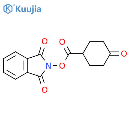 Cyclohexanecarboxylic acid, 4-oxo-, 1,3-dihydro-1,3-dioxo-2H-isoindol-2-yl ester structure
