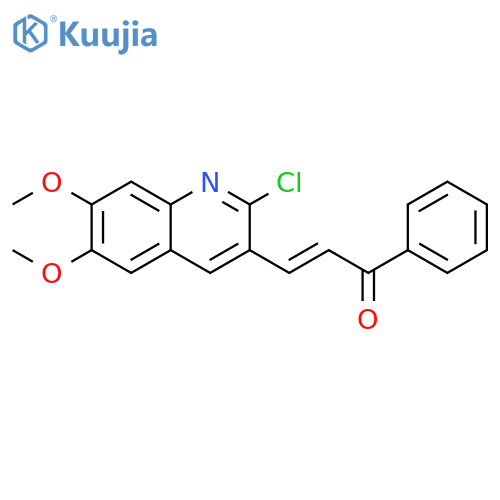 (E)-3-(2-chloro-6,7-dimethoxyquinolin-3-yl)-1-phenylprop-2-en-1-one structure
