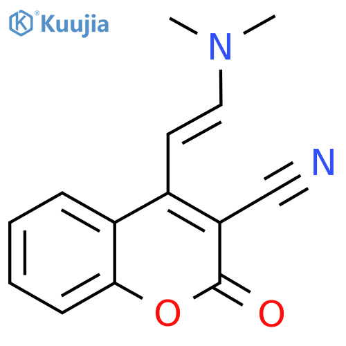 4-[(E)-2-(dimethylamino)ethenyl]-2-oxo-2H-chromene-3-carbonitrile structure