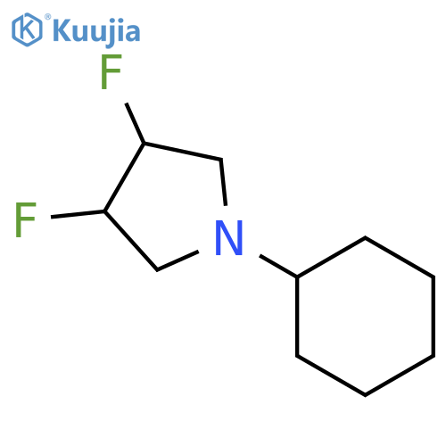 Pyrrolidine,1-cyclohexyl-3,4-difluoro-, (3R,4R)- structure