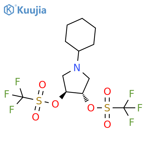 Methanesulfonic acid, trifluoro-, (3S,4S)-1-cyclohexyl-3,4-pyrrolidinediylester structure