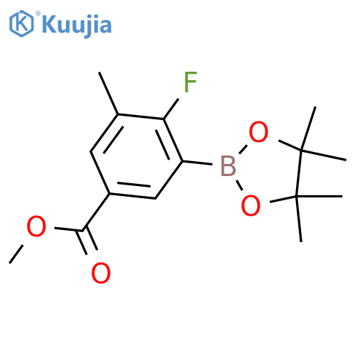 2-Fluoro-3-methyl-5-(methoxycarbonyl)phenylboronic acid, pinacol ester structure