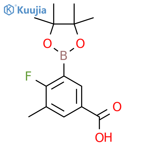 5-Carboxy-2-fluoro-3-methylphenylboronic acid, pinacol ester structure