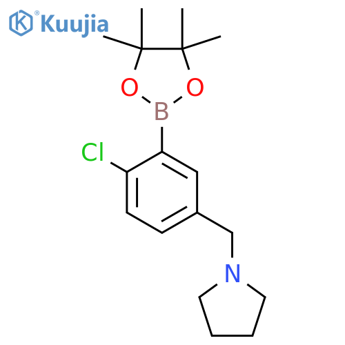 2-Chloro-5-(pyrrolidinomethyl)phenylboronic acid, pinacol ester structure