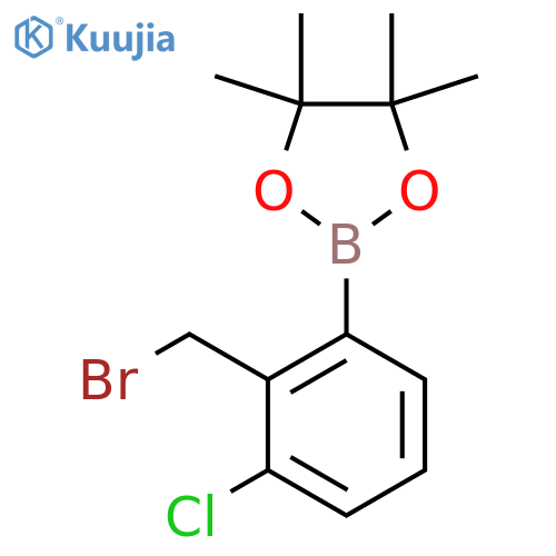 2-(Bromomethyl)-3-chlorophenylboronic acid, pinacol ester structure