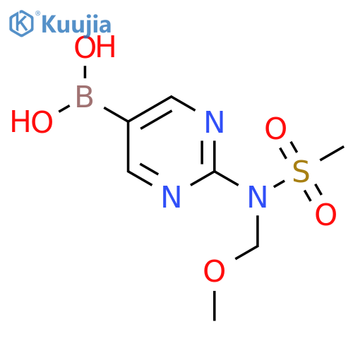 2-[N-(Methoxymethyl)methanesulfonamido]pyrimidine-5-boronic acid structure