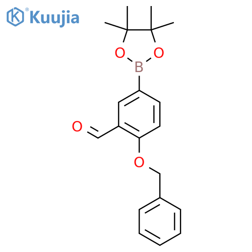 2-Benzyloxy-5-(4,4,5,5-tetramethyl-1,3,2dioxaborolan-2-yl)benzaldehyde structure