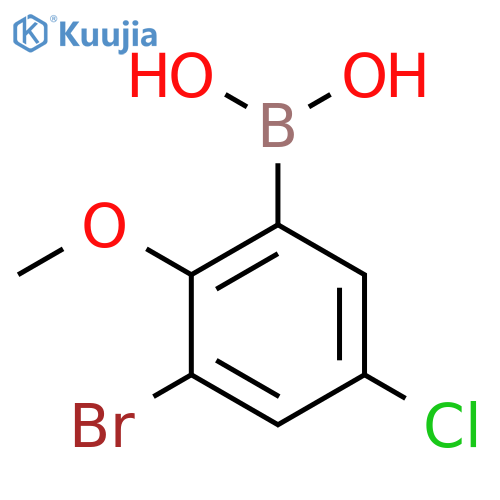 3-Bromo-5-chloro-2-methoxyphenylboronic acid structure