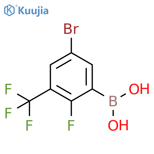 5-Bromo-2-fluoro-3-trifluoromethylphenylboronic acid structure
