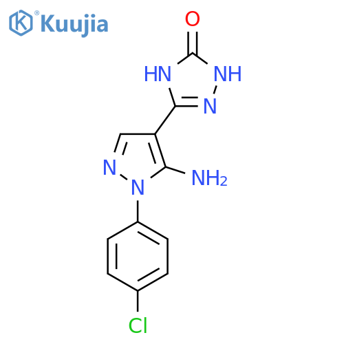 5-5-Amino-1-(4-chlorophenyl)-1H-pyrazol-4-yl-2,4-dihydro-3H-1,2,4-triazol-3-one structure