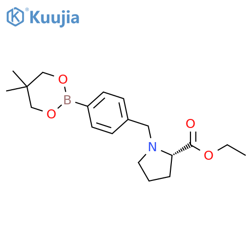 L-Proline, 1-[[4-(5,5-dimethyl-1,3,2-dioxaborinan-2-yl)phenyl]methyl]-, ethyl ester structure