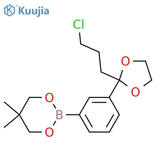 1,3,2-Dioxaborinane, 2-[3-[2-(3-chloropropyl)-1,3-dioxolan-2-yl]phenyl]-5,5-dimethyl- structure