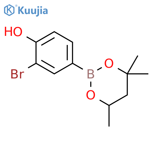 Phenol, 2-bromo-4-(4,4,6-trimethyl-1,3,2-dioxaborinan-2-yl)- structure
