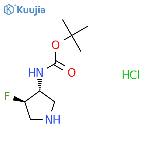 trans-(4-Fluoro-pyrrolidin-3-yl)-carbamic acid tert-butyl ester hydrochloride structure