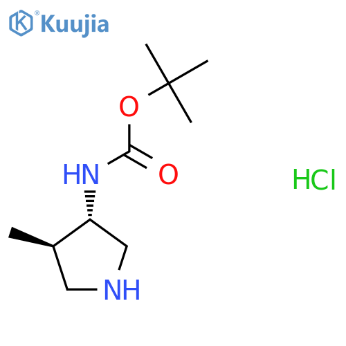 trans-(4-Methyl-pyrrolidin-3-yl)-carbamic acid tert-butyl ester hydrochloride structure
