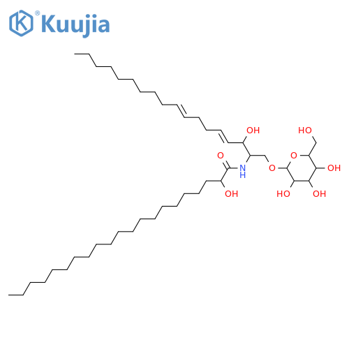 2-Amino-4,8-octadecadiene-1,3-diol; (2S,3R,4E,8E)-form, N-(2R-Hydroxyheneicosanoyl), 1-O-β-D-glucopyranoside structure