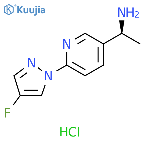(1S)-1-[6-(4-fluoropyrazol-1-yl)-3-pyridyl]ethanamine;hydrochloride structure
