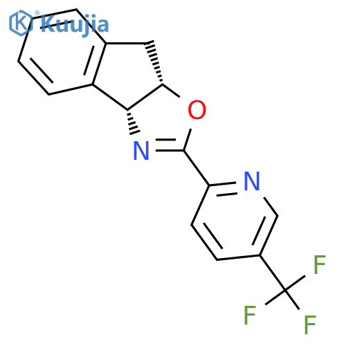 (3AR,8aS)-2-(5-(trifluoromethyl)pyridin-2-yl)-3a,8a-dihydro-8H-indeno[1,2-d]oxazole structure